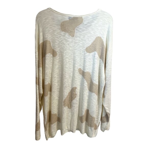 By Giuliana Women’s Cream Long Sleeve Sweater - Size 1X, Abstract Pattern, Plus - Picture 5 of 7